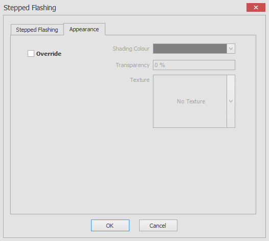 Create bay window roof appearance dialog