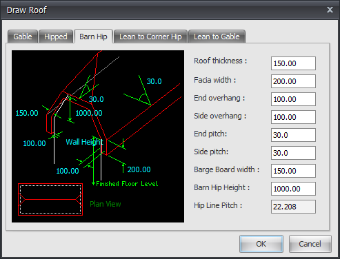Draft it roof dialog box example image