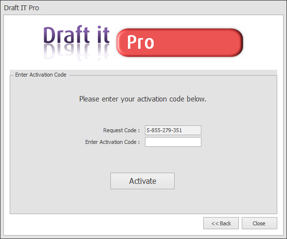 Draft it pro enter activation code example image