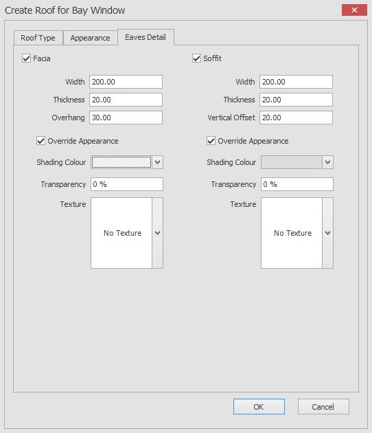 Create bay window eaves detail checked