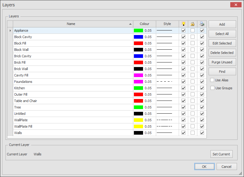 layer settings dialog box