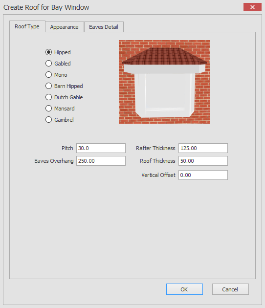 Create bay window roof