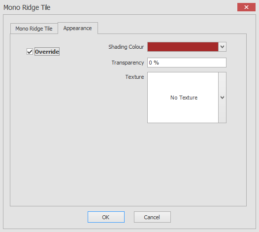 Craete mono ridge tile appearance checked