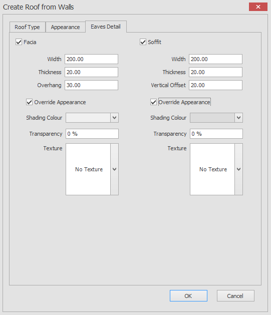 Craete roof from walls eaves detail checked