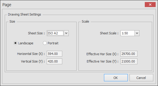 page setup dialog box